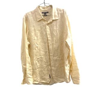 Michael Kors yellow linen button down shirt large